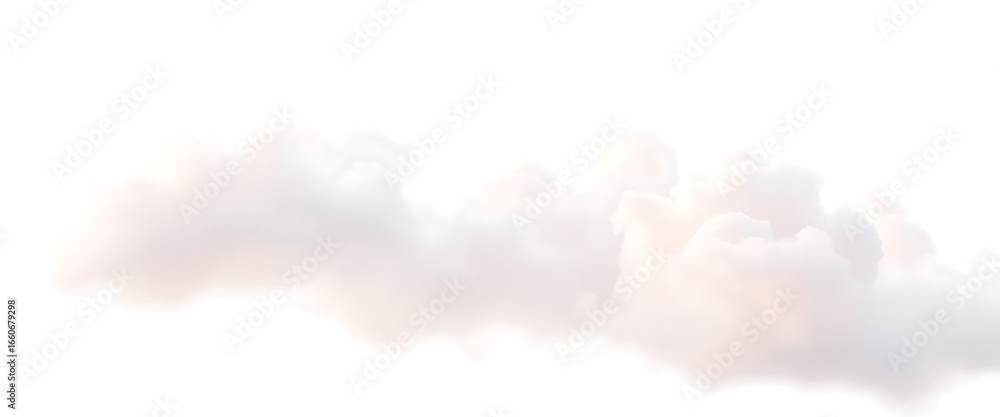 Poster fluffy clouds with pastel hues element set on transparent background isolated on white background