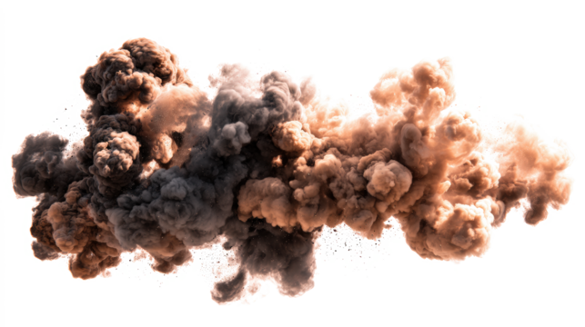 A billowing cloud of smoke, digitally rendered with a transparent background.
