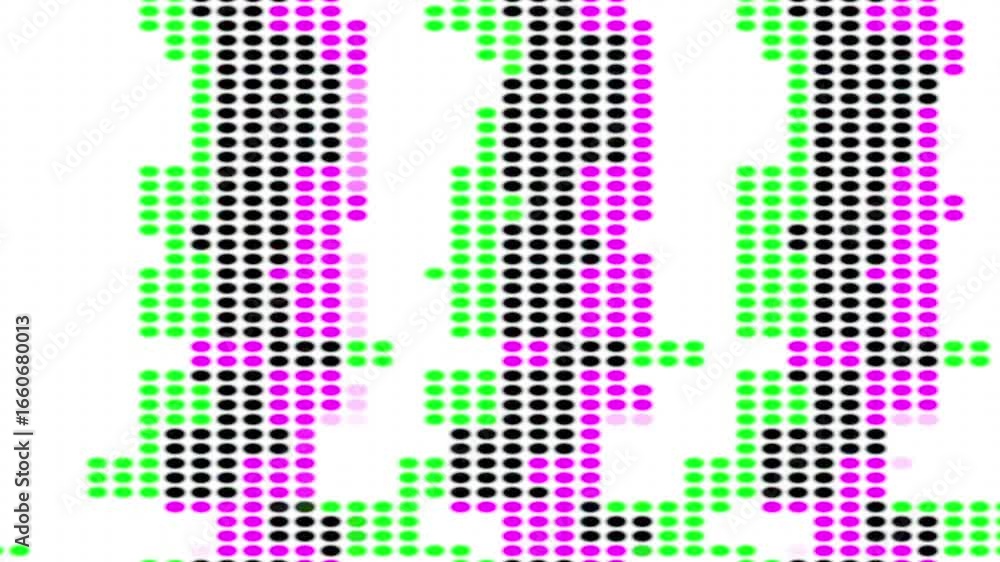Poster colorful pixels animation with distortions and glitch effects
