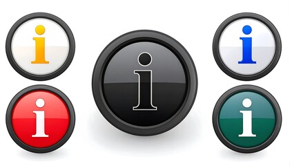 Set of info icons in various colors