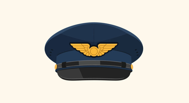 Captivating pilot hat illustration showcases professional aviation attire