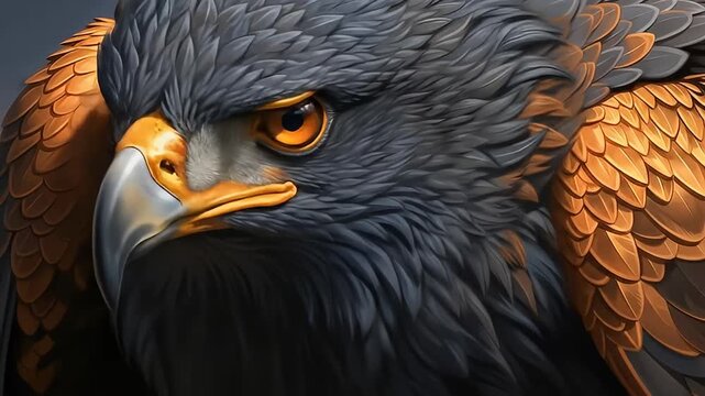 AI generated concept art of a powerful fantasy hawk.	