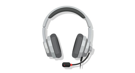 Sophisticated gray gaming headset icon graphic design illustration
