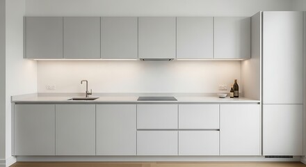 Modern Minimalist Kitchen Design - Clean Lines, Neutral Tones, and Functional Elegance.