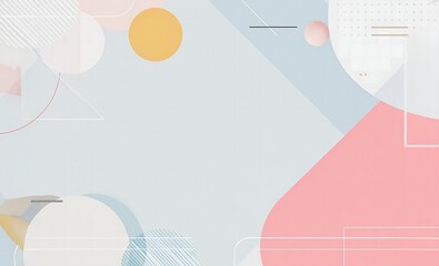 Obraz premium Pastel geometric shapes create modern background