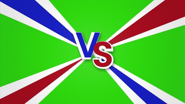 Versus competition template with four blue and red sides