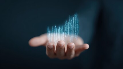 Data Visualization Hand, Digital Technology, Business Growth