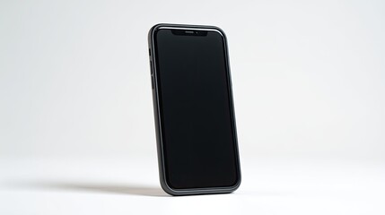 Sleek Black And Gray Textured Mobile Phone Case On White Background Product Photography Of A Modern Mobile Accessory, Clean Minimalist Design, Studio