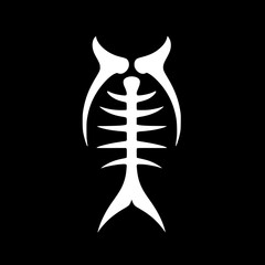 Fishbone symbol silhouette