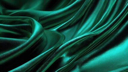 Dark Teal Fabric Texture Abstract Draped Background