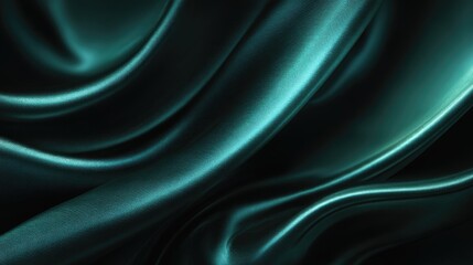 Dark Teal Glittering Fabric Drape Abstract Background