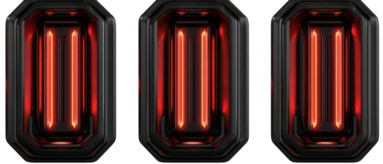 Abstract Futuristic Panel Design With Neon Lights On Transparent Background