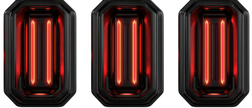 Abstract Futuristic Panel Design With Neon Lights On Transparent Background