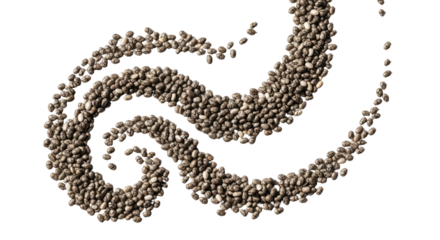 Abstract Spiral Pattern in Neutral Tones on a Transparent Background Featuring Dynamic Twirls and Curving Forms