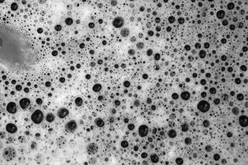 Top view of soap bubbles in the container