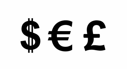 Obraz premium Vector Illustration Icon Currency Symbols for Dollar, Euro, and Pound