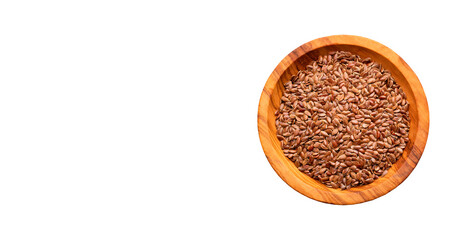 Flax seeds, healthy food in the bowl - Dry organic Linum usitatissimum.