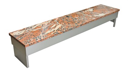 Long rectangular bench with a marble top