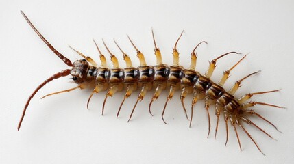 Obraz premium Centipede on white background