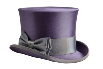 Lilac top hat with ribbon