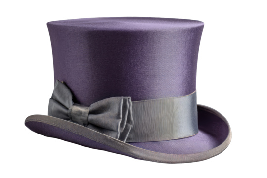 Lilac top hat with ribbon