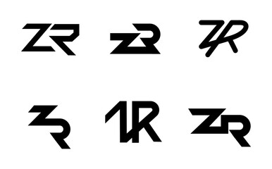 ZR Letter Logo Designs Vector Set