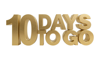 Naklejka na ściany i meble Golden ten days countdown with isolated transparent area for sales promotion