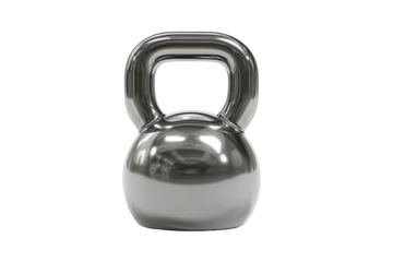 Shiny metallic kettlebell