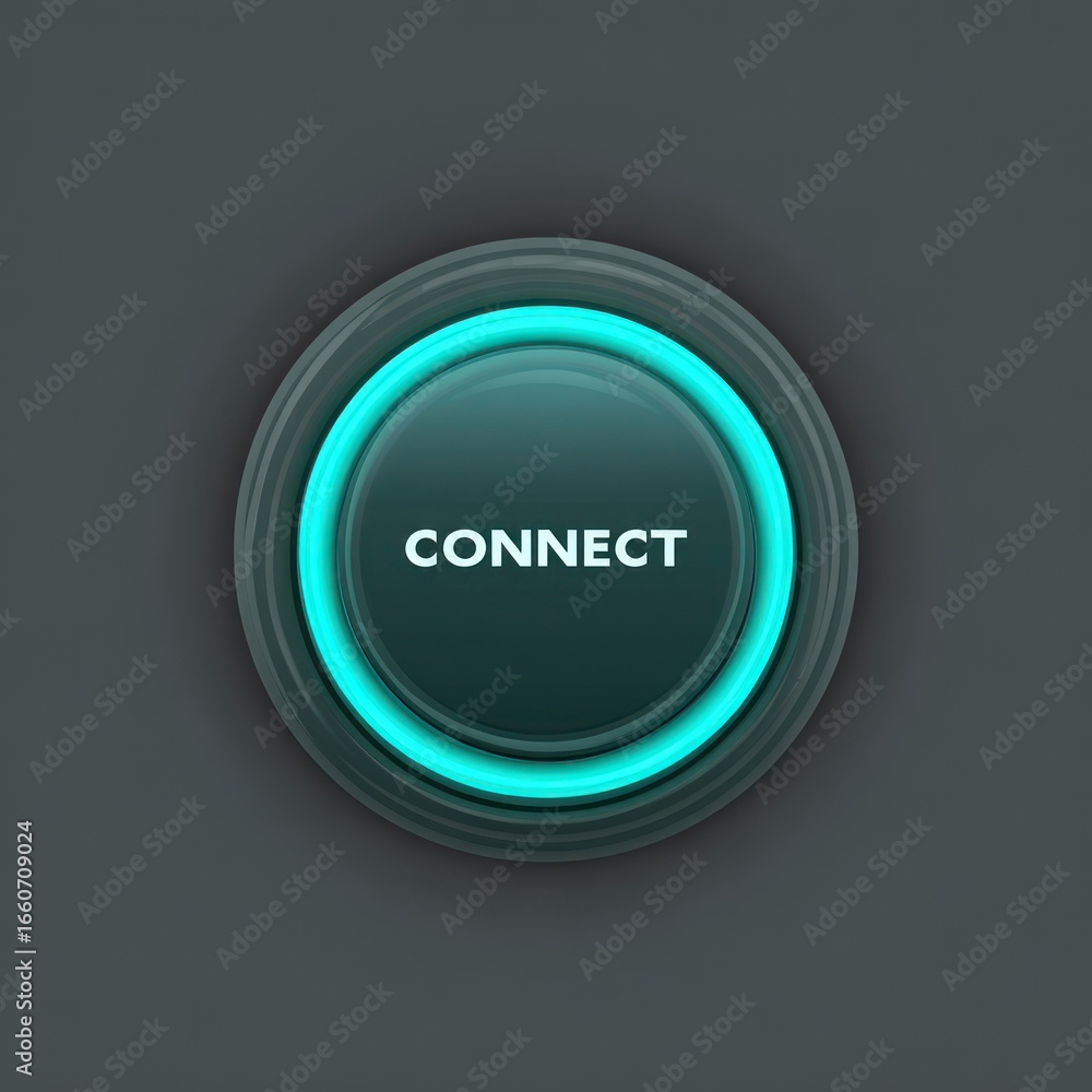 Poster modern button with glowing text