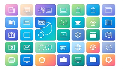 Collection of colorful digital icons
