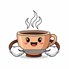 Smiling Coffee Cup Serving Tray