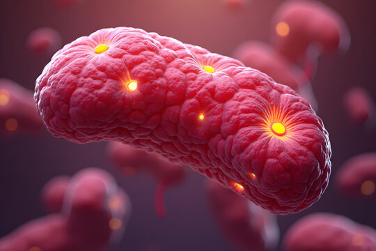 Detailed View of Cellular Structure with Illuminated Centers - Powered by Adobe