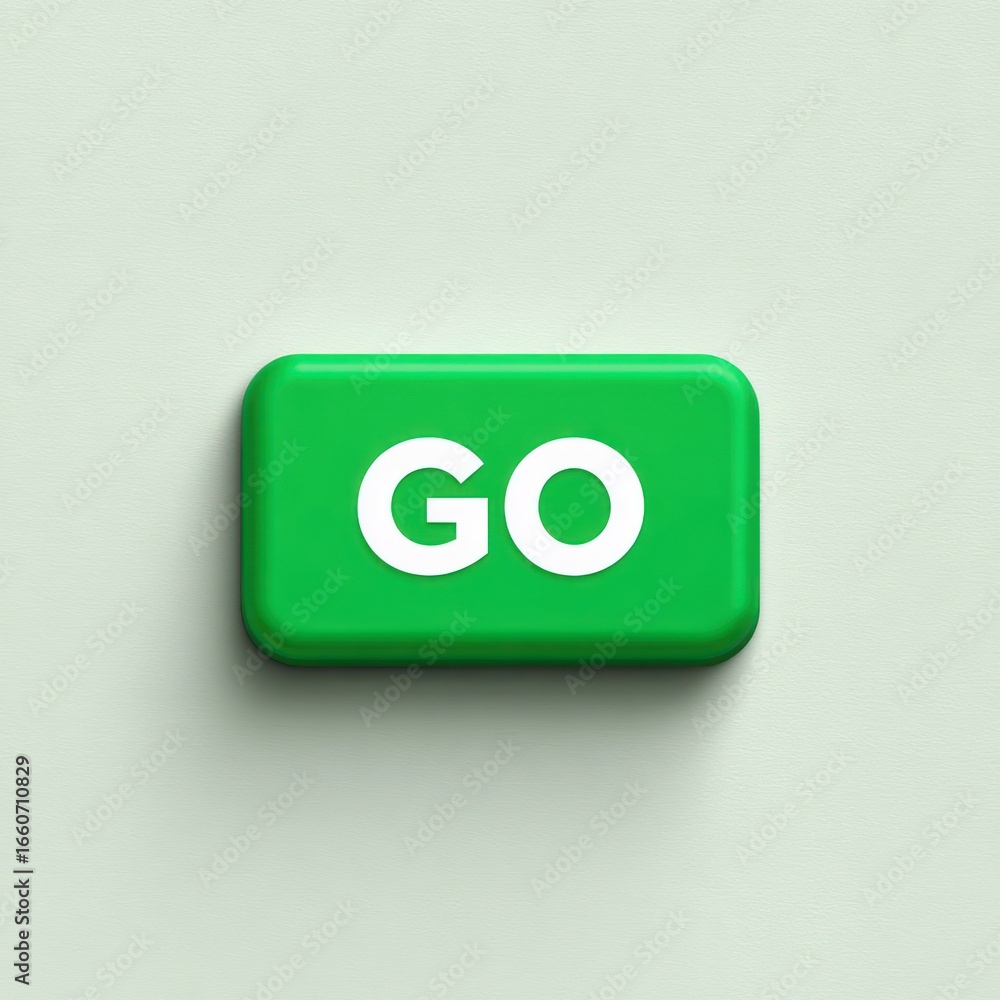 Poster green button with text 