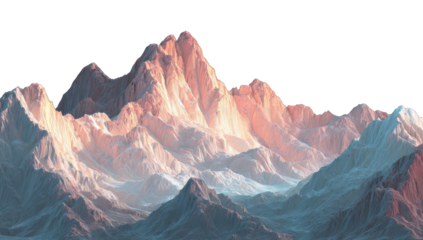 Majestic mountain range bathed in soft light