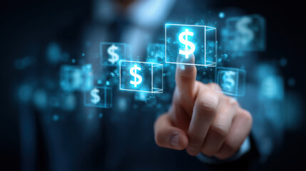 Digital currency concept financial technology virtual money investment online banking futuristic interface business growth technology finance innovation