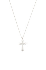 silver necklace isolated on white