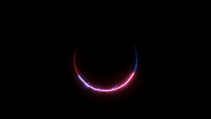 Neon blue circle frame loading icon background illustration in retro style and creating a stunning 4k illustration .	
