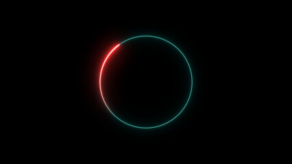 A dynamic circular illustration, and glowing Neon blue circle frame loading icon background retro style illustration . on a black background. and creating a stunning illustration.4k illustration	
