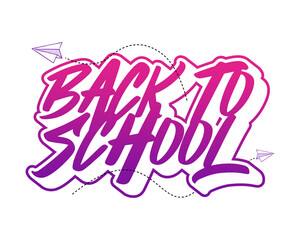 Back to school lettering handwriting for banner or website. vector eps 