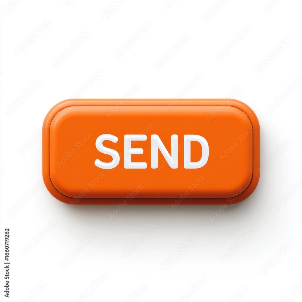 Poster orange button with text