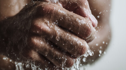 Fototapeta premium Hands washing under water stream