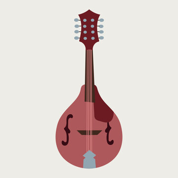 red mandolin musical instrument clip art preview