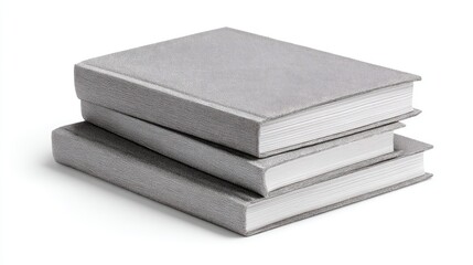 Three Books Stacked Close up of Textured Book Covers Against a White Background