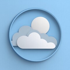 Simple weather icon on light blue background