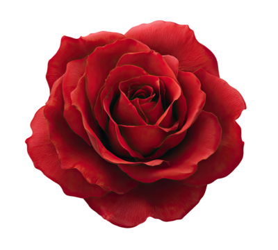 Close-up of a deep crimson rose.  A vibrant, richly colored rose, centered against a pure black background, displaying intricate detail in its petals. 