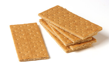 Crunchy Graham Crackers isolated on white background