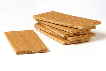 Crunchy Graham Crackers isolated on white background