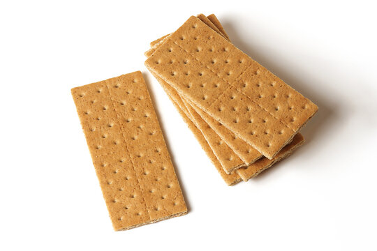 Crunchy Graham Crackers isolated on white background