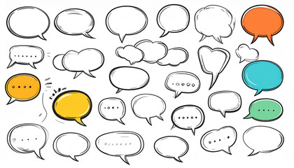 Speech Bubble Brushstroke Set