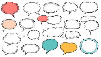 Fototapeta premium Speech Bubble Brushstroke Set